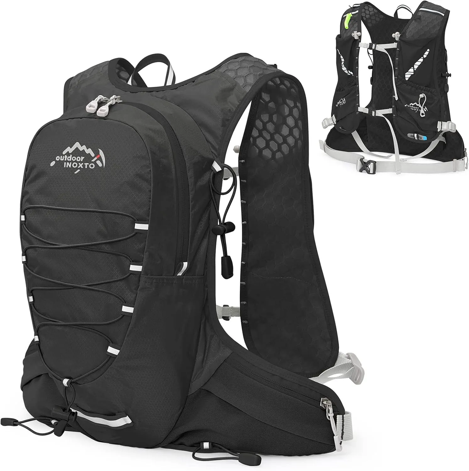Backpack,YIWENG 12L Cycling Hydration Backpack Lightweight Riding Vest Pack Backpack for Outdoor Running Camping Hiking Mountaineering, Black