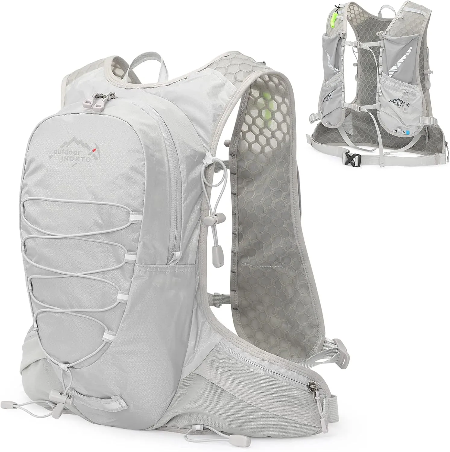 Backpack,YIWENG 12L Cycling Hydration Backpack Lightweight Riding Vest Pack Backpack for Outdoor Running Camping Hiking Mountaineering, Grey