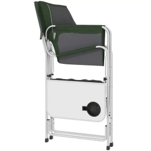 Bag - Aluminium Fast shipping Outsunny Chair, Camping Table Folding With Ergonomic Cooler Green