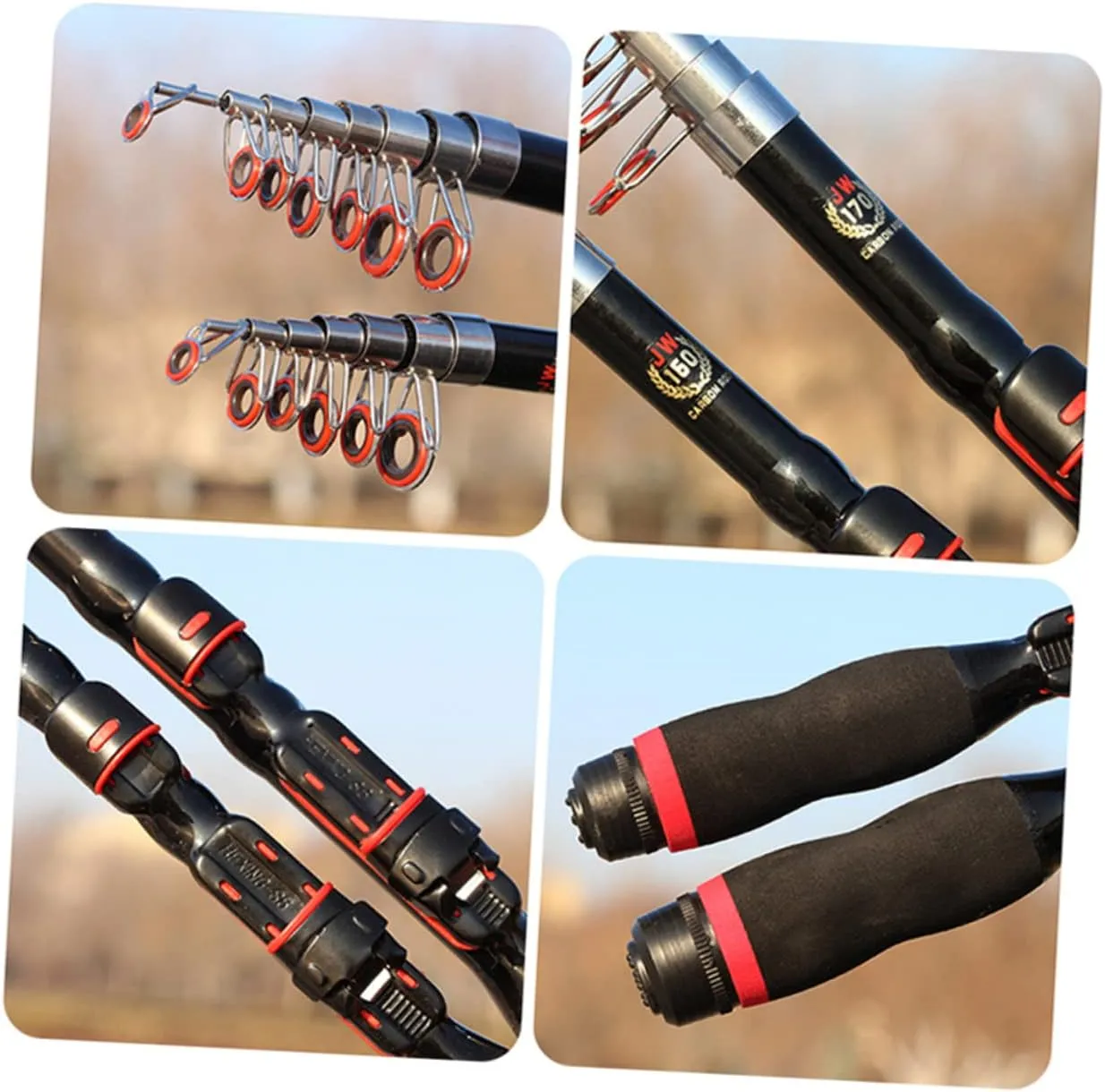 Balacoo Fishing Suplies Holder Portable Seat Hooks Telescopic Feeder Fishing Rod for Fish Foldable Fishing Rod