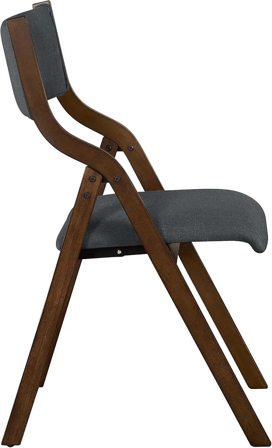 Ball & Cast Modern Folding Chairs Foldable Dining Chairs Set of 2, 18" Seat Height, Dark Grey