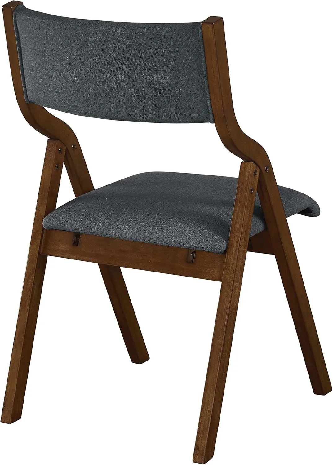 Ball & Cast Modern Folding Chairs Foldable Dining Chairs Set of 2, 18" Seat Height, Dark Grey