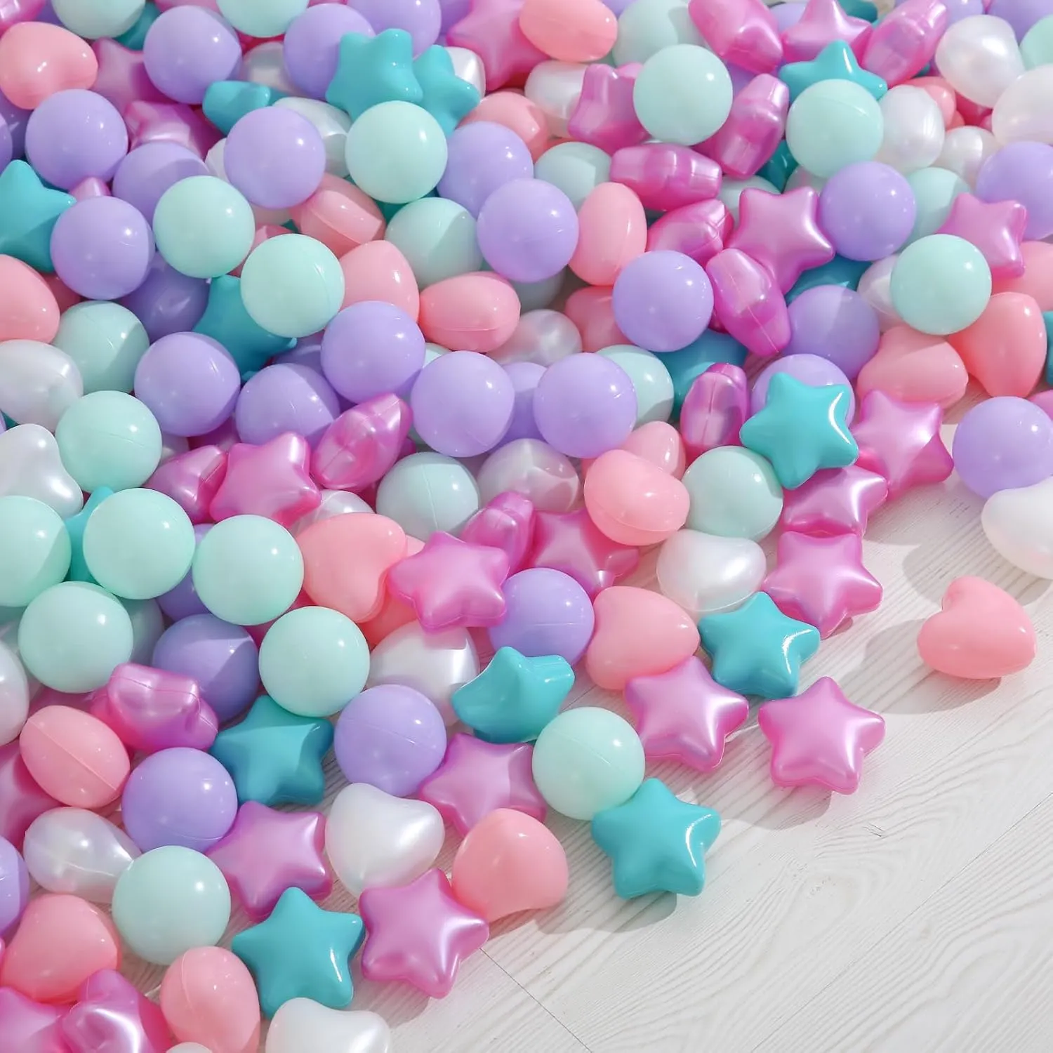 Ball Pit Balls 100 200 500 1000 Plastic Balls for Toddlers Phthalate Free BPA Free Crush Proof Balls in Reusable Play Toys for Kids with Storage Bag Indoor Outdoor