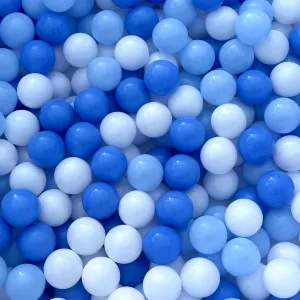 Ball Pit Balls 100 for Toddlers Crush Proof Plastic Balls for Ball Pit Phthalate Free BPA Free Colorful Pit Balls for Kids Babies Pool Play Tent Gift 2.2 Inches (Blue White Light Blue)