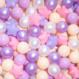Ball Pit Balls for Toddlers Star and Round Set,BPA Phthalate Free,2.15" Play Balls Soft Plastic Balls for Baby Kids Birthday Pool Tent Party