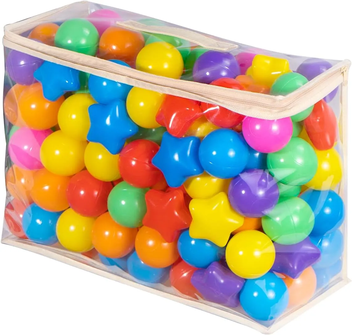 Ball Pit Balls for Toddlers Star and Round Set,BPA Phthalate Free,2.15" Play Balls Soft Plastic Balls for Baby Kids Birthday Pool Tent Party