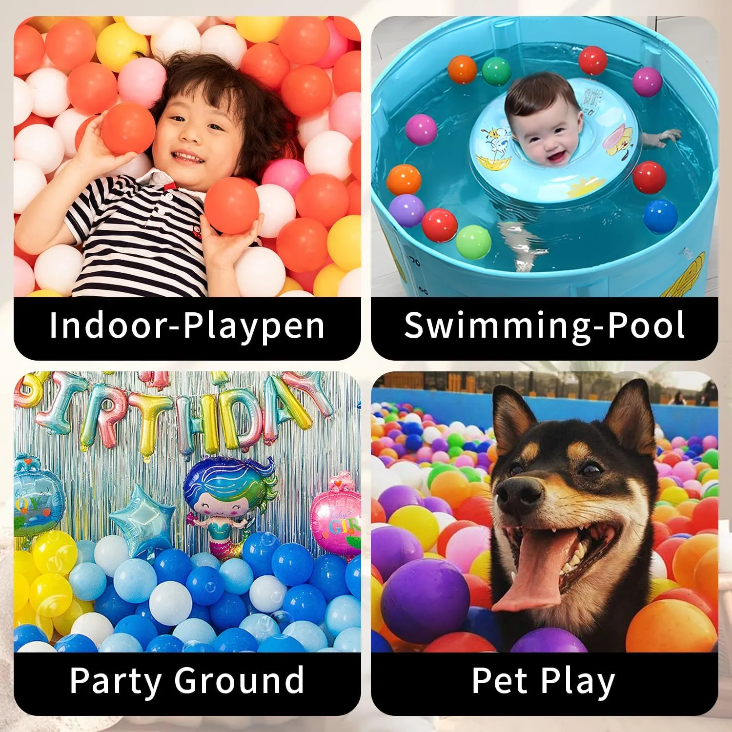 Ball Pit Balls for Toddlers Star and Round Set,BPA Phthalate Free,2.15" Play Balls Soft Plastic Balls for Baby Kids Birthday Pool Tent Party