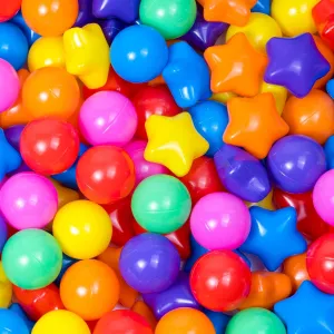 Ball Pit Balls for Toddlers Star and Round Set,BPA Phthalate Free,2.15" Play Balls Soft Plastic Balls for Baby Kids Birthday Pool Tent Party