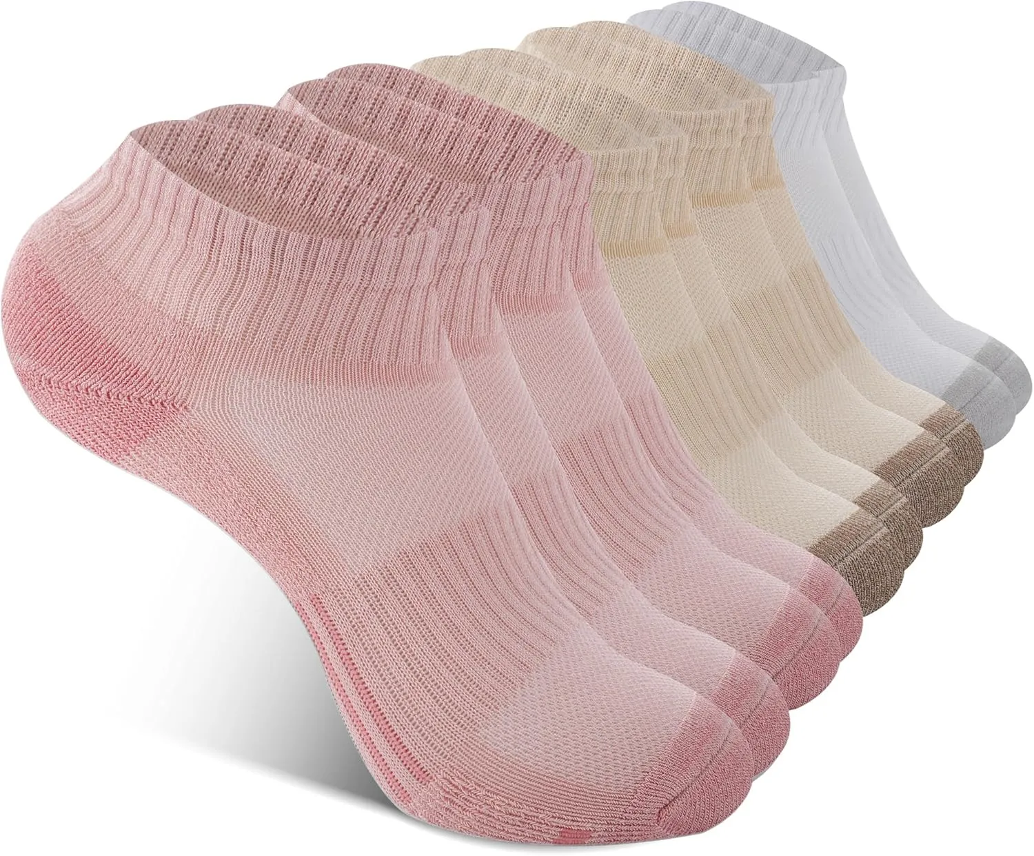 BAMBOO COOL Ankle Socks Womens Athletic Running Socks Moisture-Wicking Bamboo Viscose Cushioned Anti-Blister 5/6 Pairs