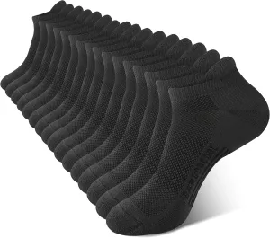 BAMBOO COOL Men's Ankle Socks Athletic Cushioned Moisture Wicking, Running Socks Arch Support Breathable, Heel Tab 8 Pack