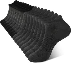 BAMBOO COOL Men's Ankle Socks Athletic Cushioned Moisture Wicking, Running Socks Arch Support Breathable, Heel Tab 8 Pack