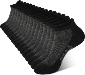 BAMBOO COOL Men's Ankle Socks Athletic Cushioned Moisture Wicking, Running Socks Arch Support Breathable, Heel Tab 8 Pack