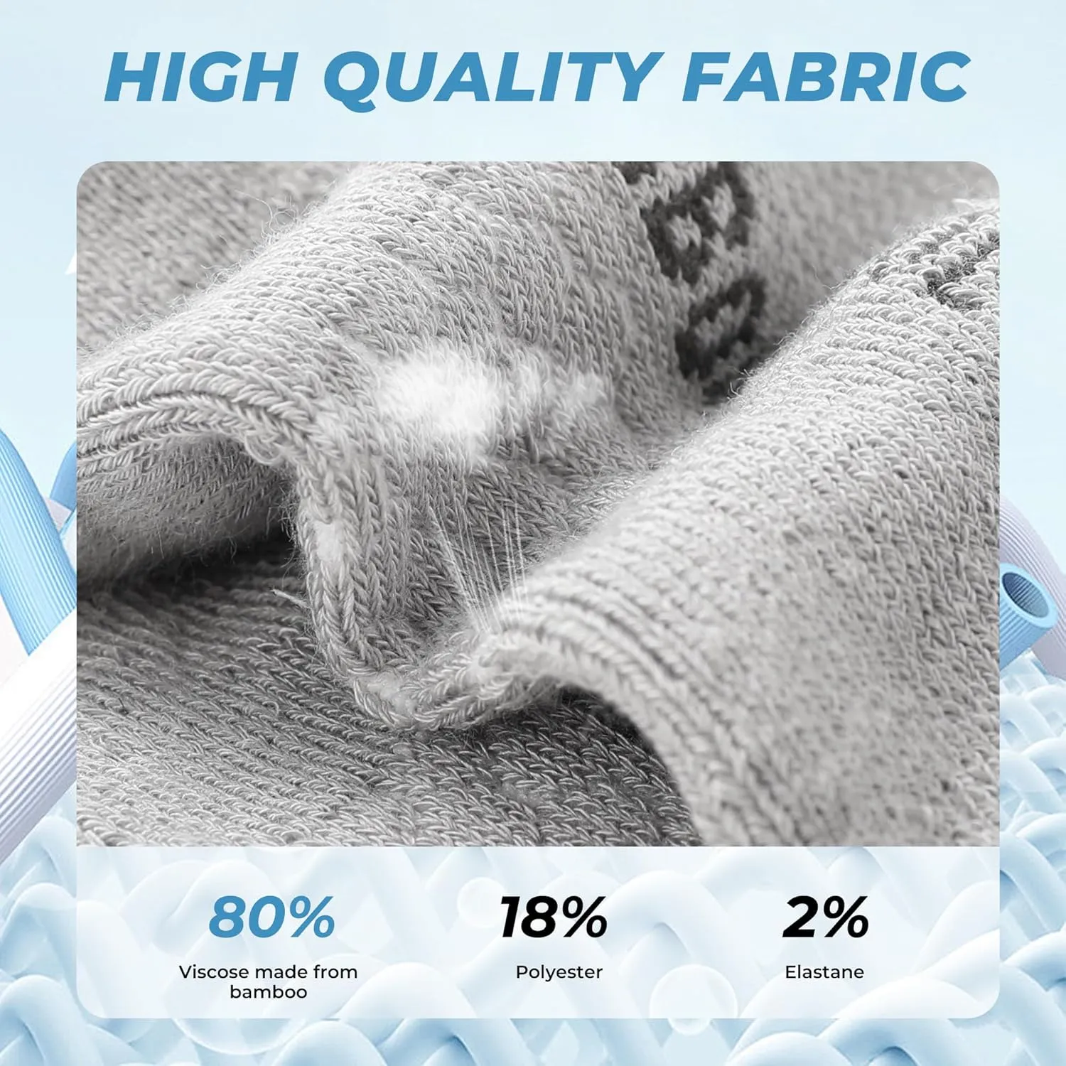 BAMBOO COOL Men's Ankle Socks Athletic Low Cut Cushioned Moisture Wicking, Running Socks Arch Support Breathable, 6 Pack