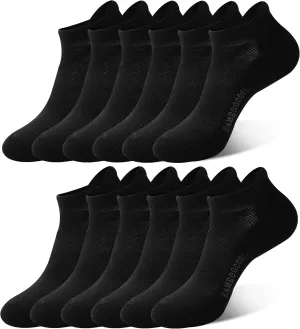 BAMBOO COOL Men's Ankle Socks Athletic Low Cut Cushioned Moisture Wicking, Running Socks Arch Support Breathable, 6 Pack