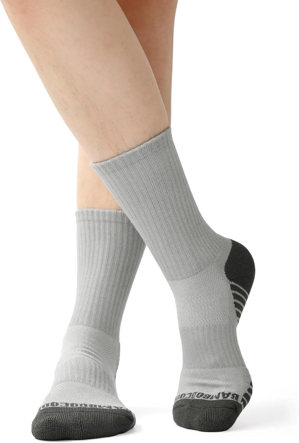 BAMBOO COOL Womens Crew Socks Athletic Running Sports, Cushioned Moisture Wicking, Breathable Arch Support For Ladies, 6 Pack
