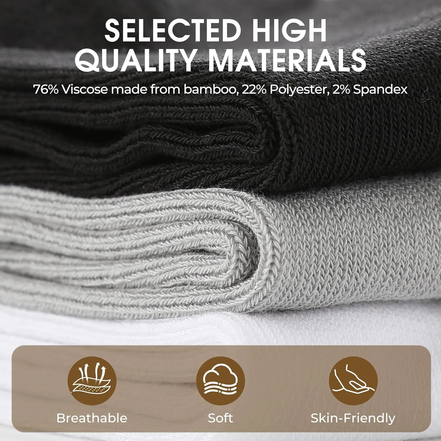 BAMBOO COOL Women's Dress Socks Bamboo Viscose Thin Breathable Crew Socks for Women, Casual Lightweight Comfort 8 Pack