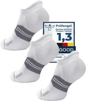 Bamboo Viscose Compression Running No Show Socks, Coolmax Moisture Wicking Cushioned Anti-Blister Athletic Ankle