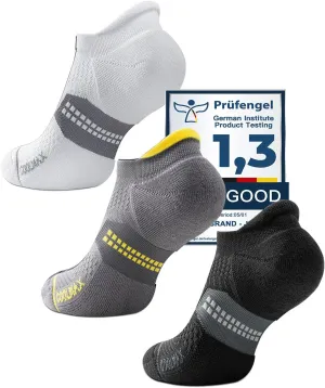 Bamboo Viscose Compression Running No Show Socks Men Coolmax Moisture Wicking Cushioned Anti-Blister Athletic Ankle