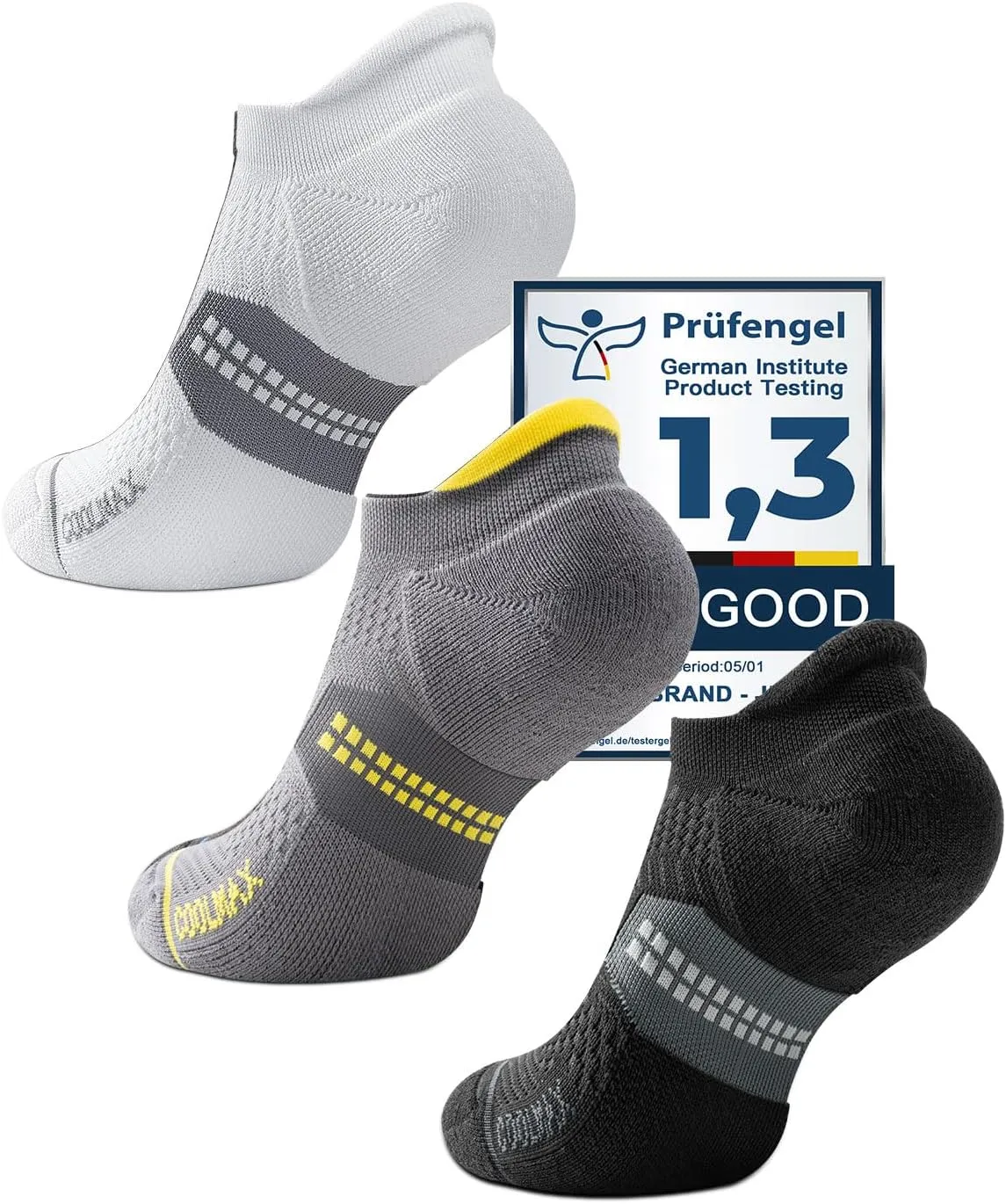 Bamboo Viscose Compression Running No Show Socks Men Coolmax Moisture Wicking Cushioned Anti-Blister Athletic Ankle