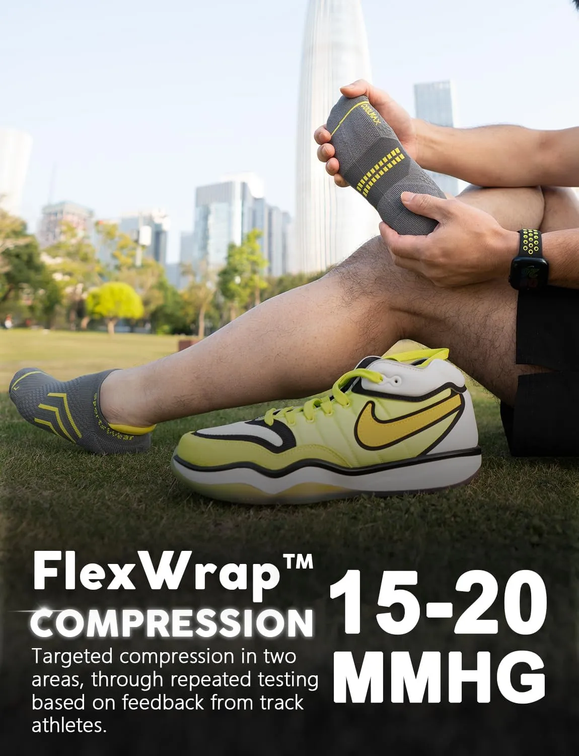 Bamboo Viscose Compression Running No Show Socks Men Coolmax Moisture Wicking Cushioned Anti-Blister Athletic Ankle