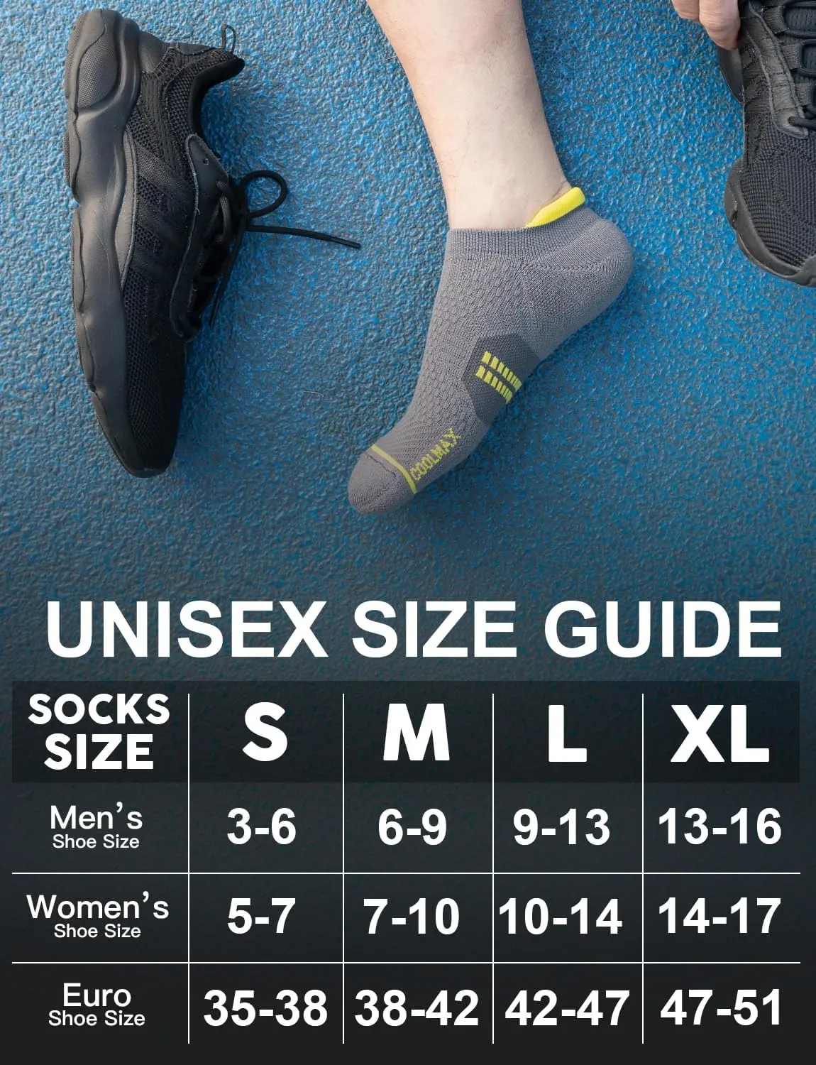 Bamboo Viscose Compression Running No Show Socks Men Coolmax Moisture Wicking Cushioned Anti-Blister Athletic Ankle