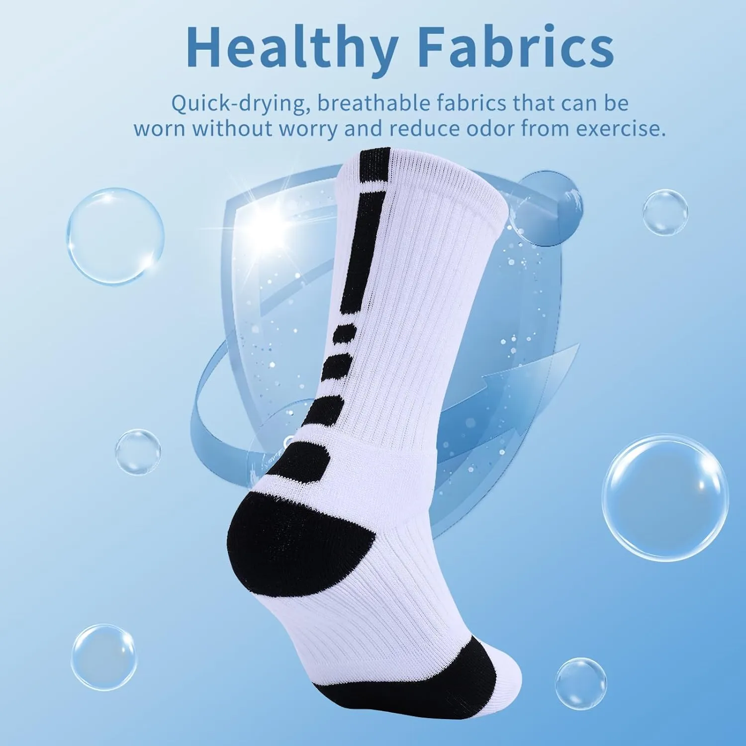 Basketball Socks for Men,Performance Cushioned Men's Athletic Crew Socks with Arch Compression for Cycling Basketball