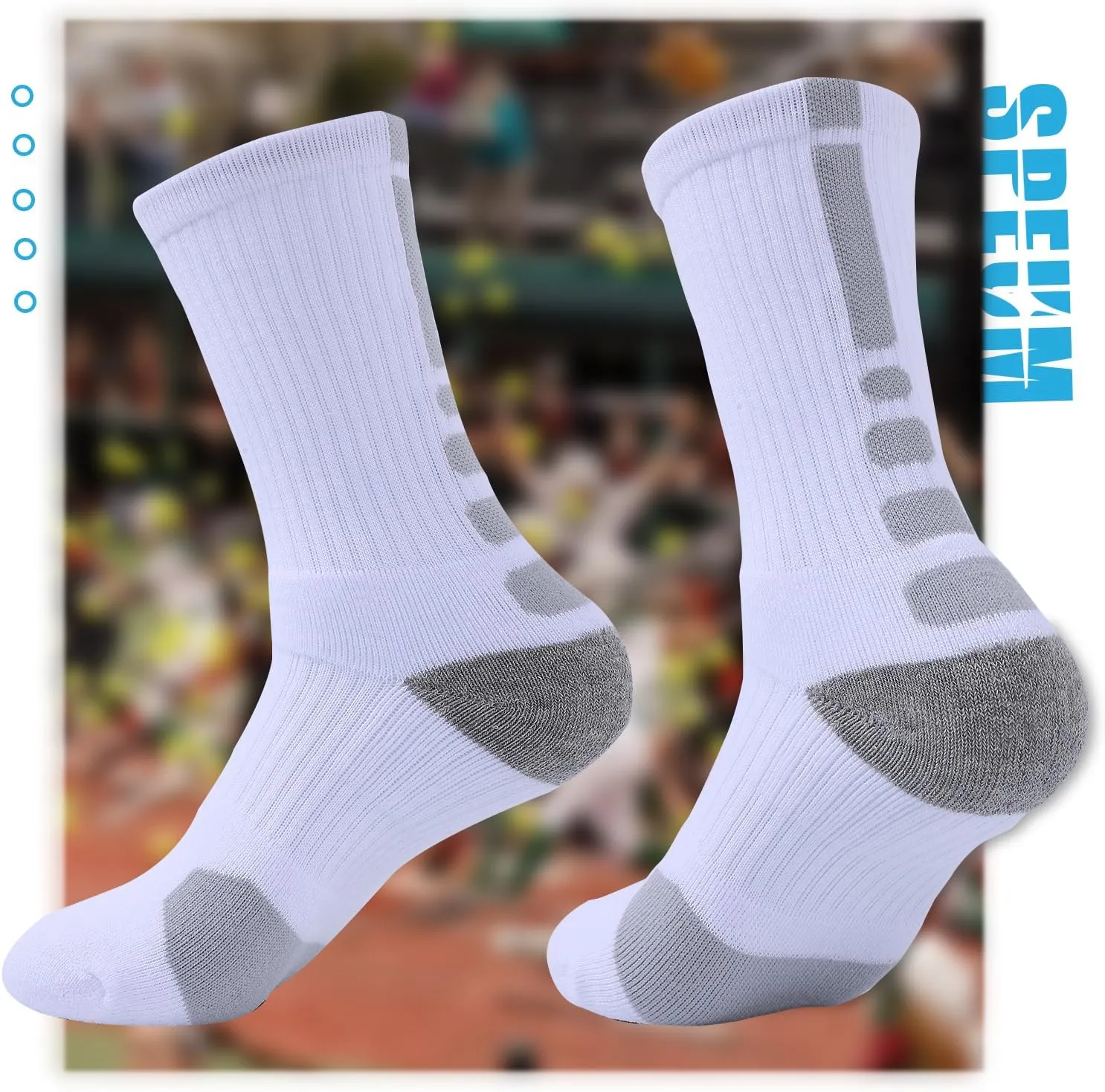 Basketball Socks for Men,Performance Cushioned Men's Athletic Crew Socks with Arch Compression for Cycling Basketball