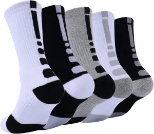 Basketball Socks for Men,Performance Cushioned Men's Athletic Crew Socks with Arch Compression for Cycling Basketball