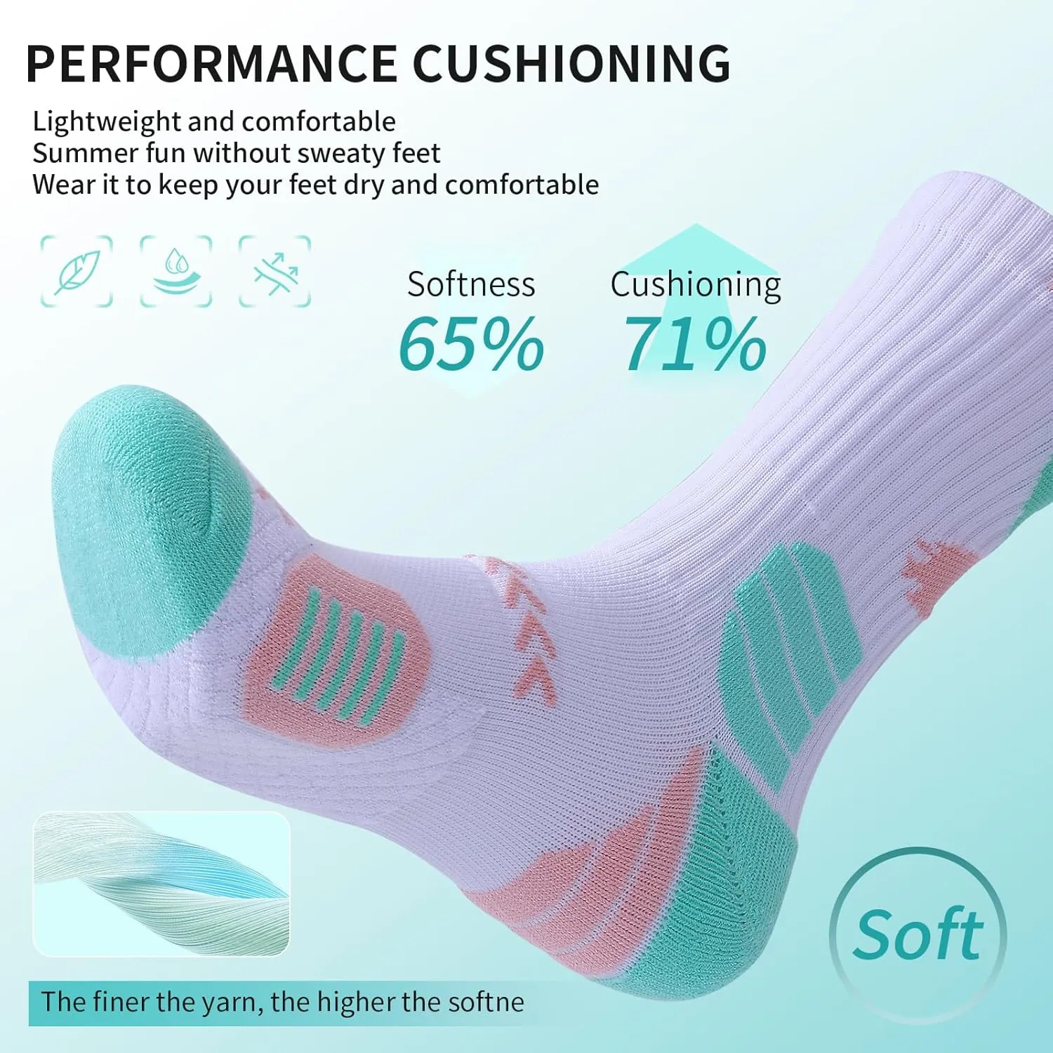 Basketball Socks for Men,Performance Cushioned Men's Athletic Crew Socks with Arch Compression for Cycling Basketball