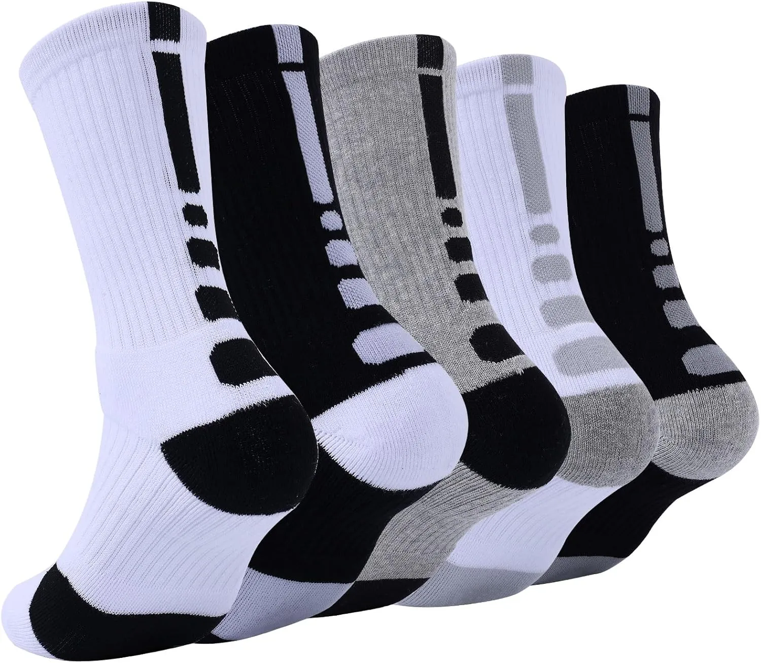 Basketball Socks for Men,Performance Cushioned Men's Athletic Crew Socks with Arch Compression for Cycling Basketball