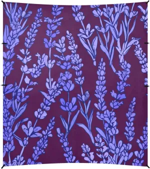 Beach Canopy Tent Lavender Vines Purple Leaves Outdoor Sun Shade Patio 9.2 × 10.5 FT Floral Portable Camping Shelter Canopies with Anchor Poles Easy up