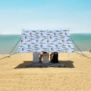 Beach Shade Tent with UPF50  UV Protection,Animal Tuna Fish Pattern Lightweight Camping Sun Shelter for Outdoor,Camping Trips, Fishing, Backyard,Picnics,Easy Set Up and Carry 9x10.5 FT