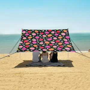 Beach Shade Tent with UPF50  UV Protection,Cute Strawberry Star Lightweight Camping Sun Shelter for Outdoor,Camping Trips, Fishing, Backyard,Picnics,Easy Set Up and Carry 9x10.5 FT