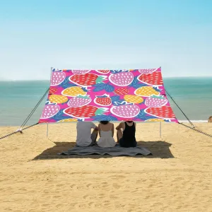 Beach Shade Tent with UPF50  UV Protection,Sweet Strawberry Lightweight Camping Sun Shelter for Outdoor,Camping Trips, Fishing, Backyard,Picnics,Easy Set Up and Carry 9x10.5 FT