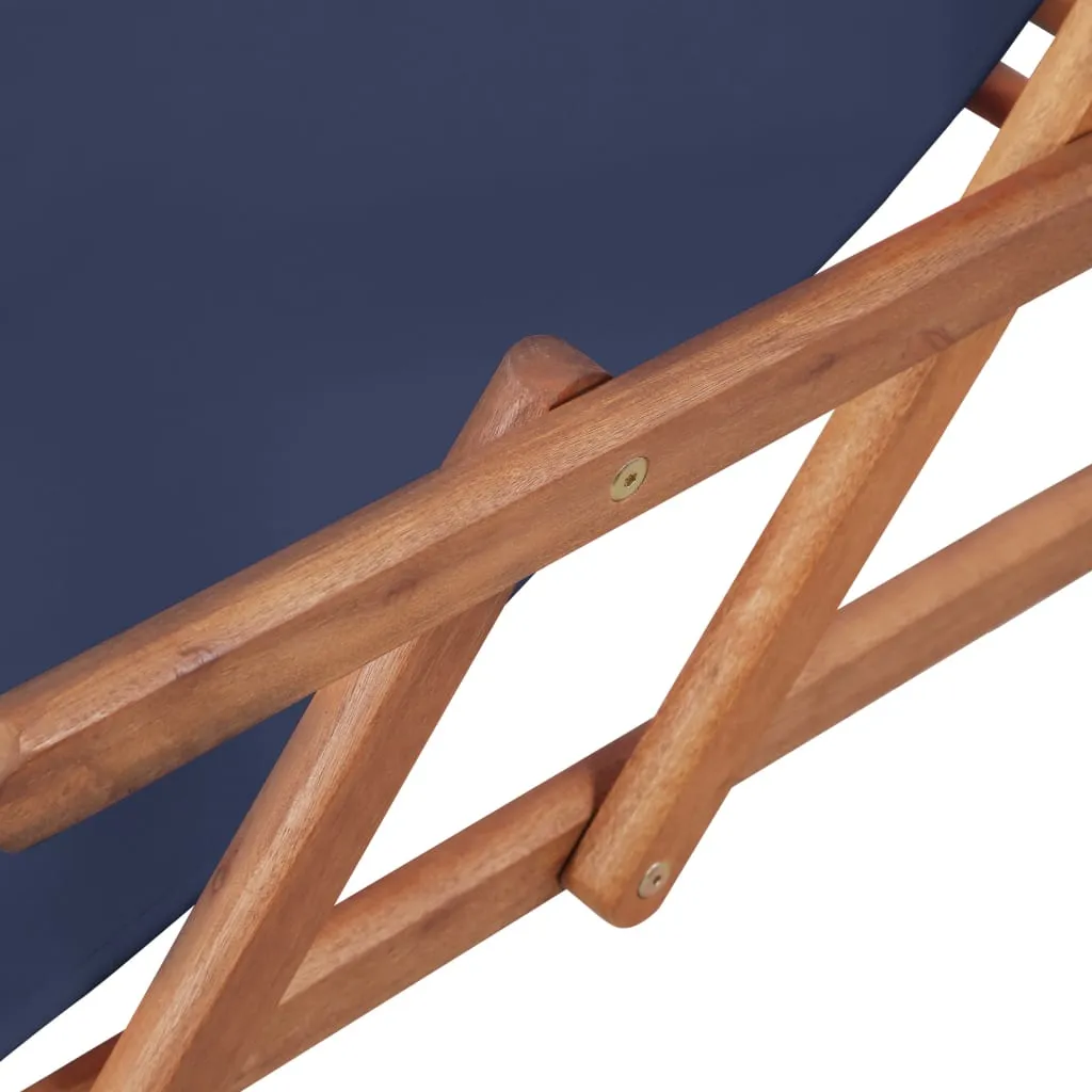 Beach Sling Patio Chair Folding Deck Chair Fabric and Wooden Frame