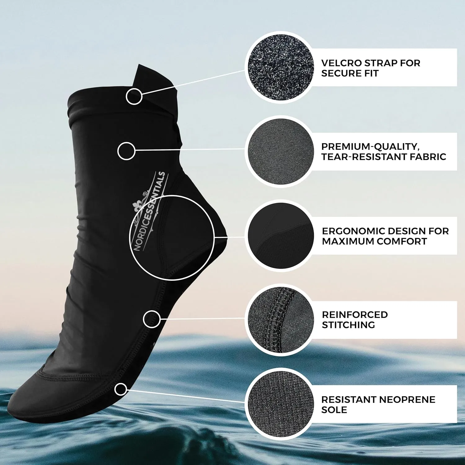 Beach Socks - Sand sports - Volleyball, Soccer, Snorkeling - Kids, Women, Men 1 Yr Warranty