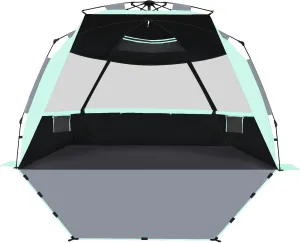 Beach Tent, Deluxe XL Pop-up Beach Tent for 4-6 Person, UPF 50  with Dark Shelter Technology, Easy Set Up and Portable Beach Tent Sun Shelter
