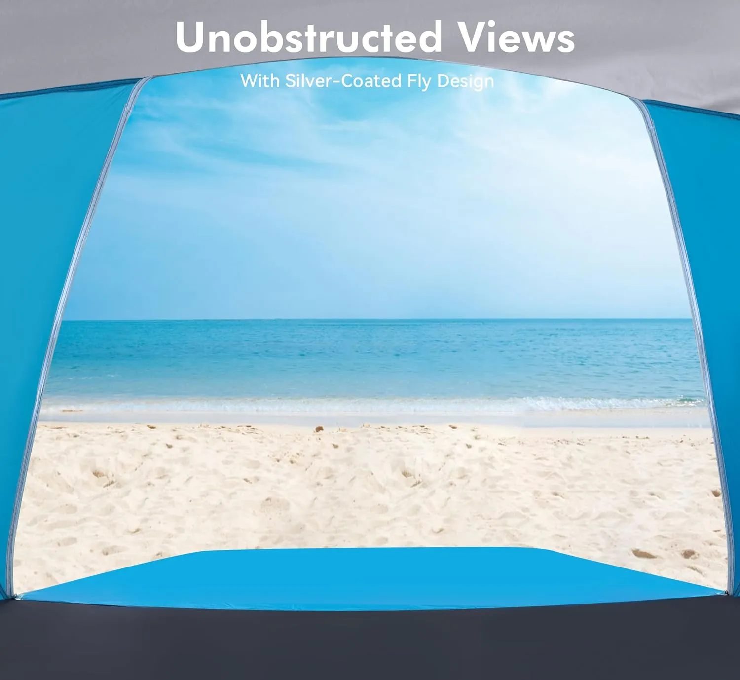 Beach Tent, Portable Sun Shelter for 2/3/4/6-8 Person with UPF 50  UV Protection, Easy Setup Waterproof Beach Shade Canopy Cabana for Family Outdoor and Picnics, Fishing with Carrying Bag