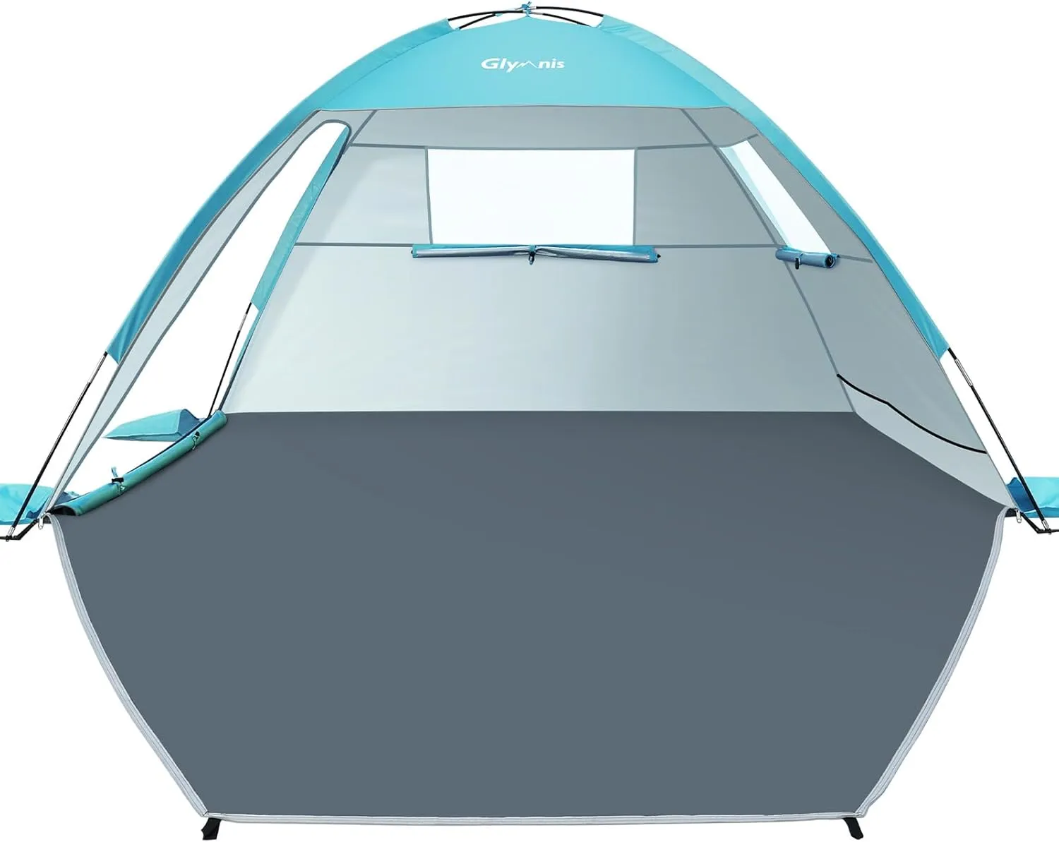 Beach Tent Sun Shelter for 3 Person with UPF 50  UV Protection, Lightweight & Easy Setup Beach Shade Canopy with Vent Windows & Zippered Door