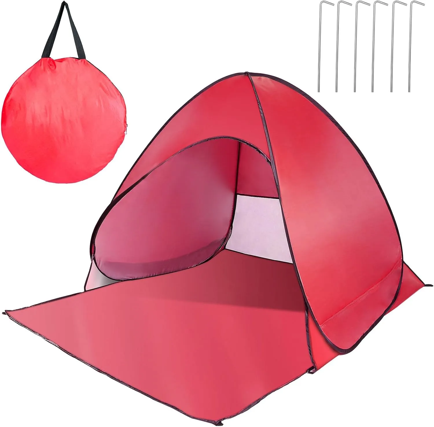 Beach Tent, UPF 50  UV Protection Beach Tent for 2-3 Person, Portable Automatic Instant Pop Up Tent, Sun Shelter Canopy Easy Setup Cabana, with Carrying Bag for Camping/Outdoor