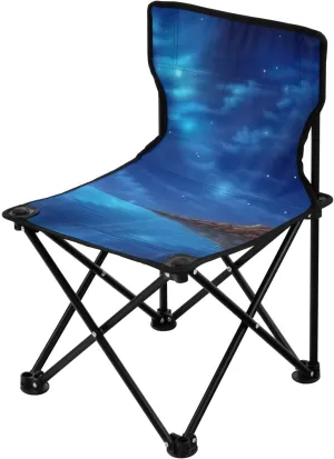 Beautiful Lighthouse Portable Outdoor Folding Chair Anti-Slip Padded Oxford Cloth Stool Camping Chair Small for Beach Hiking Fishing Gardening Quad Camp Chair