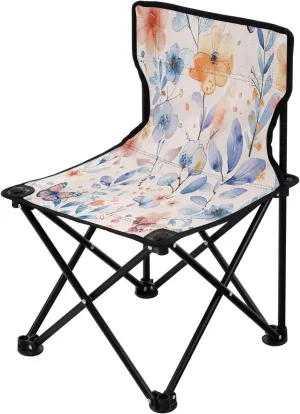 Beautiful Wildflowers Portable Outdoor Folding Chair Anti-Slip Padded Oxford Cloth Stool Camping Chair Small for Beach Hiking Fishing Gardening Quad Camp Chair