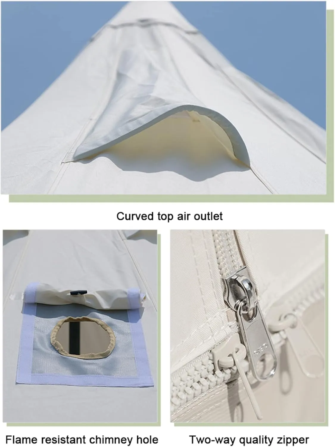 Bell Tents W/Stove Jacks for 4 Season Family Camping, Waterproof Luxury Glamping Yurts Tent Luxury Tipi Tent for Fishing Camping Hunting