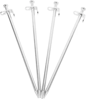 BESPORTBLE 4pcs Metal Ground Stakes for Tarp and Tent Fixing Durable Pegs for Gardening Outdoor Use and Vegetable Support Easy to Install Sharp Tips