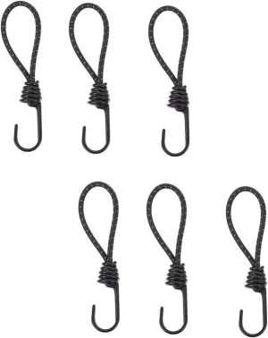 BESPORTBLE 6pcs Hook Drawstring Tent for Camping Fixed Rope with Hook Waterproof Tent Outdoor Awning Outdoor Tents Tarp Clamp Awning Hook Rope Outdoor Hanging Hooks Camping Tent Steel Black