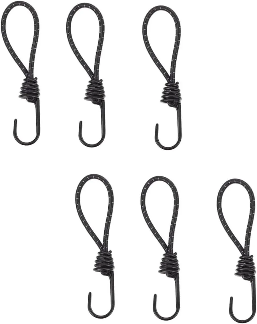 BESPORTBLE 6pcs Hook Drawstring Tent for Camping Fixed Rope with Hook Waterproof Tent Outdoor Awning Outdoor Tents Tarp Clamp Awning Hook Rope Outdoor Hanging Hooks Camping Tent Steel Black