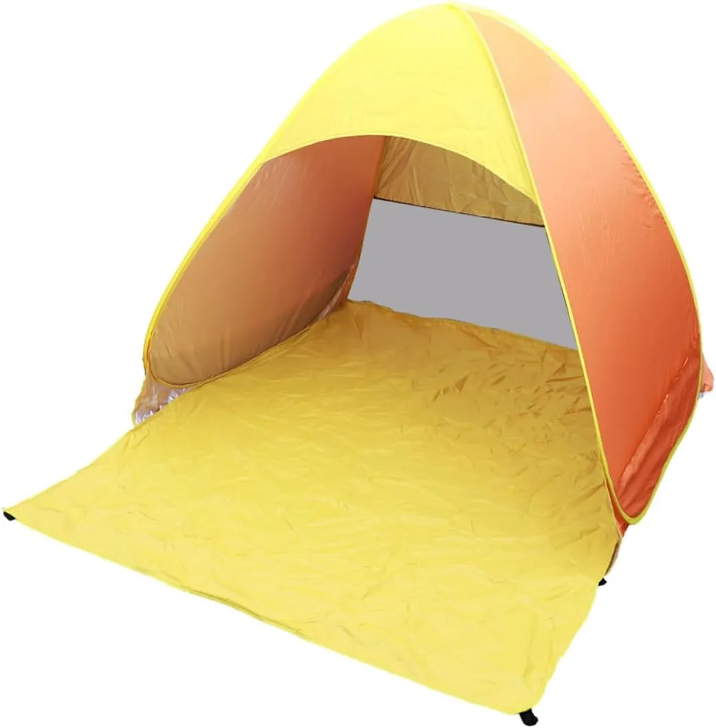 BESPORTBLE Beach Canopy Sun Shelter Portable Instant Tent Automatic Pop-up Design Orange Yellow Rugged Structure Anti-uv Water Resistant