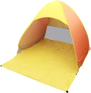 BESPORTBLE Beach Canopy Sun Shelter Portable Instant Tent Automatic Pop-up Design Orange Yellow Rugged Structure Anti-uv Water Resistant