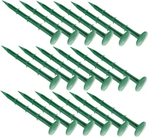 BESPORTBLE Lawn Staples for Garden 100pcs Plastic Ground Pegs Sharpened Tips Excellent for Fixing Ground Sheets Netting and Artificial Grass