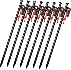 BESPORTBLE Tent Pegs Heavy Duty 8pcs Metal Stakes for Camping Ground Stakes with Storage Bag Perfect for Outdoor Tents and Decorations